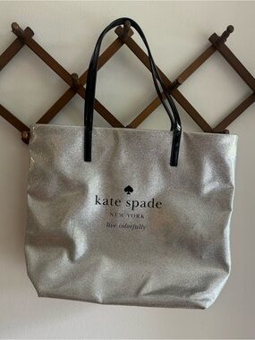 Kate Spade Silver Glitter Tote Bag